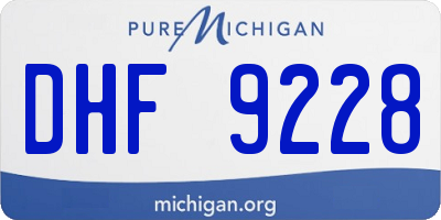 MI license plate DHF9228
