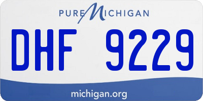 MI license plate DHF9229