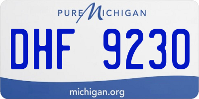MI license plate DHF9230