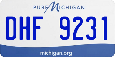 MI license plate DHF9231