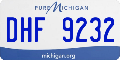 MI license plate DHF9232