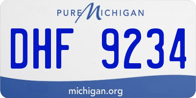 MI license plate DHF9234
