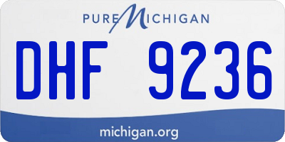 MI license plate DHF9236