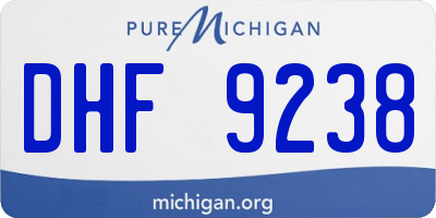 MI license plate DHF9238