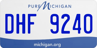 MI license plate DHF9240