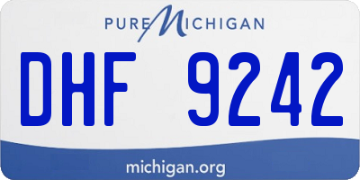 MI license plate DHF9242