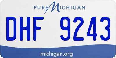 MI license plate DHF9243