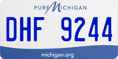MI license plate DHF9244