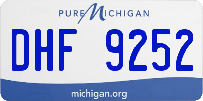 MI license plate DHF9252
