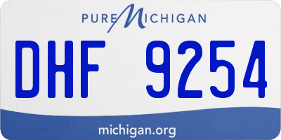 MI license plate DHF9254
