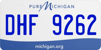MI license plate DHF9262