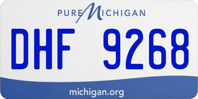MI license plate DHF9268