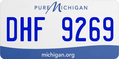 MI license plate DHF9269
