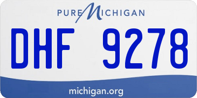 MI license plate DHF9278