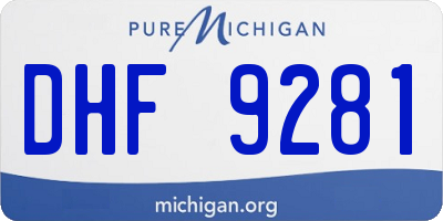 MI license plate DHF9281