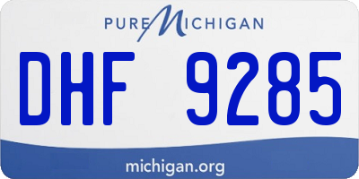 MI license plate DHF9285