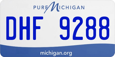 MI license plate DHF9288