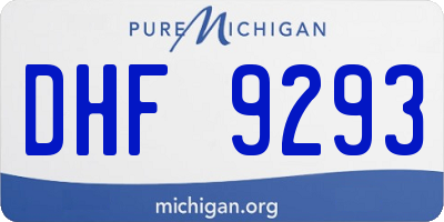 MI license plate DHF9293