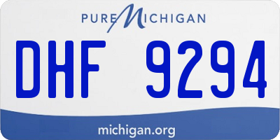 MI license plate DHF9294