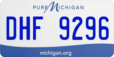 MI license plate DHF9296