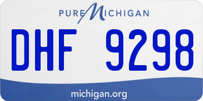 MI license plate DHF9298