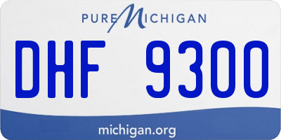 MI license plate DHF9300