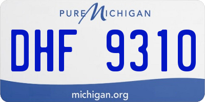MI license plate DHF9310