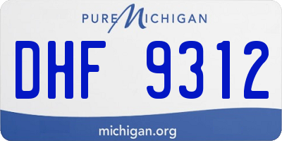 MI license plate DHF9312