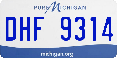 MI license plate DHF9314