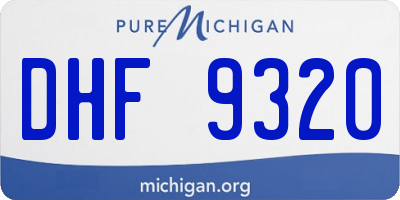 MI license plate DHF9320