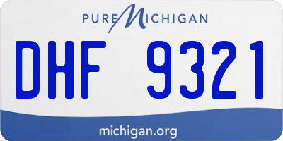 MI license plate DHF9321