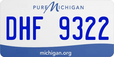 MI license plate DHF9322