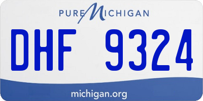 MI license plate DHF9324