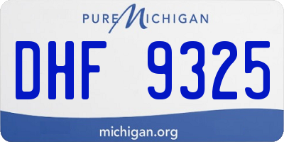 MI license plate DHF9325