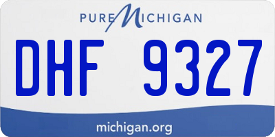 MI license plate DHF9327
