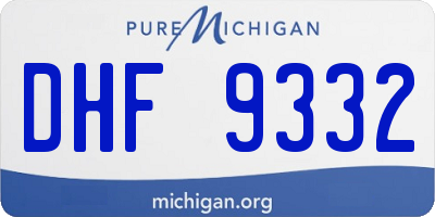 MI license plate DHF9332