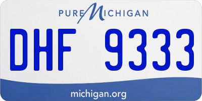 MI license plate DHF9333