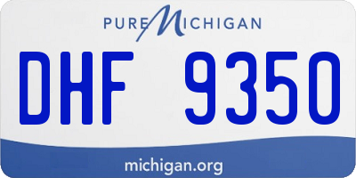 MI license plate DHF9350