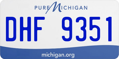 MI license plate DHF9351