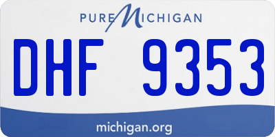 MI license plate DHF9353