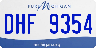 MI license plate DHF9354