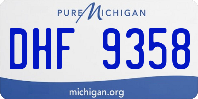 MI license plate DHF9358