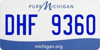MI license plate DHF9360