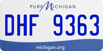 MI license plate DHF9363