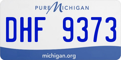 MI license plate DHF9373