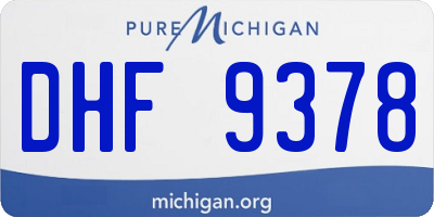 MI license plate DHF9378