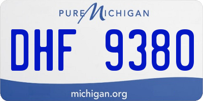 MI license plate DHF9380