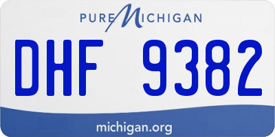 MI license plate DHF9382