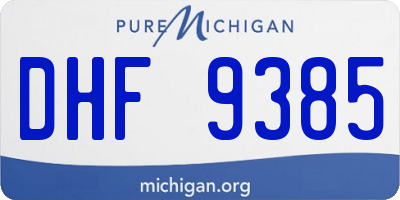 MI license plate DHF9385