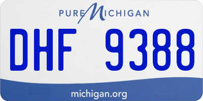 MI license plate DHF9388